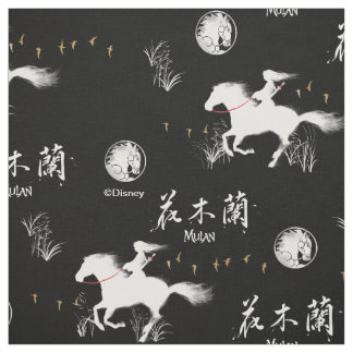 Tissu Motif de silhouette du vent noir de Mulan Riding