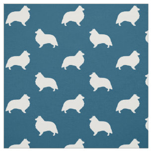 Tissu Motif de silhouettes de chien de berger de