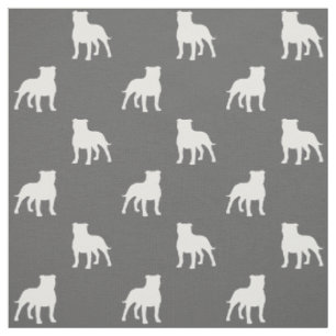 Tissu Motif de silhouettes de chien de bull-terrier du