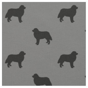 Tissu Motif de silhouettes de chien de montagne de
