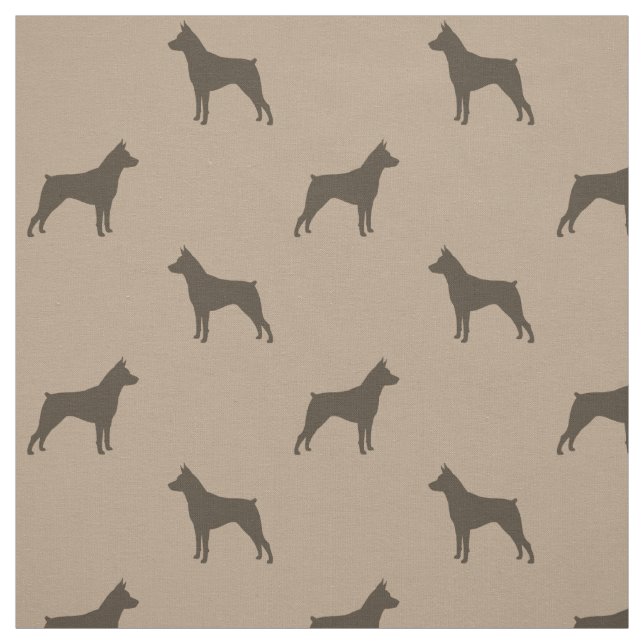 Tissu Motif de silhouettes de Pinscher miniature (Échantillon)