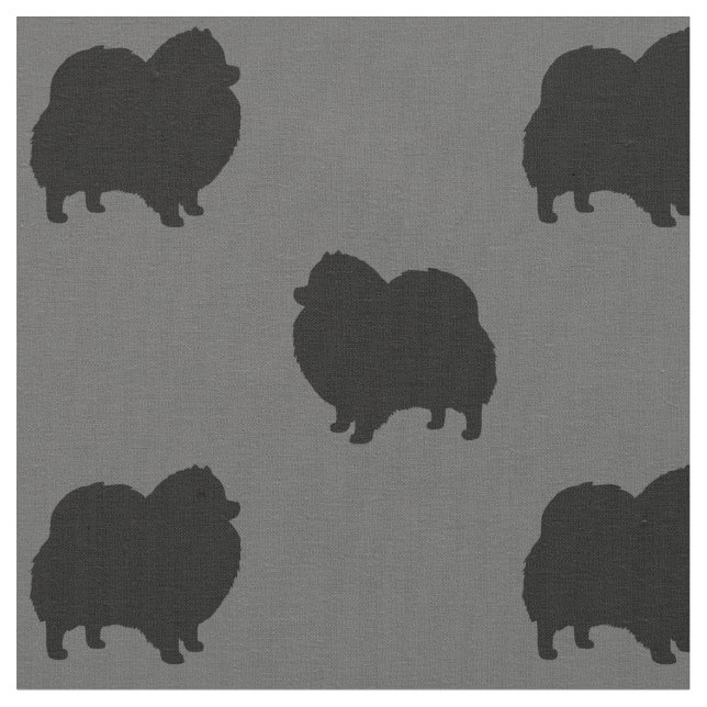 Tissu Motif de silhouettes de Pomeranian (Fermer)