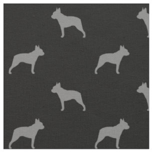 Tissu Motif de Silhouettes de race de chien de Boston Te