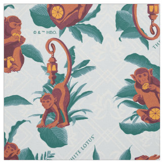 Tissu Motif de singes joueurs du Lotus Blanc