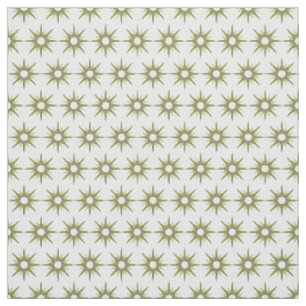 Tissu Motif de Starburst vert moderne du milieu du siècl