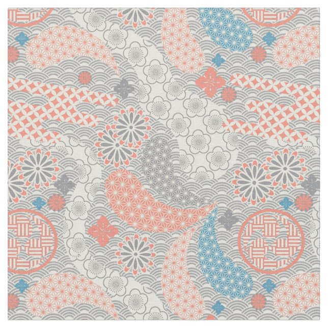 Tissu Motif de style japonais. Illustration (Fermer)
