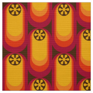 Tissu motif de style rétro des années 60