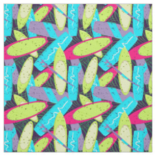 Tissu Motif de surf sur Palm Feuilles
