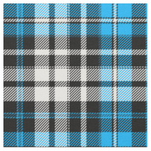 Tissu Motif de tartan à carreaux bleu noir blanc