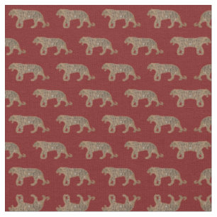 Tissu Motif de tigre de Parties scintillant rouge noir f