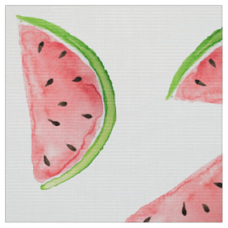 Tissu Motif de tranche de pastèque aquarelle