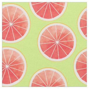 Tissu Motif de tranches de pamplemousse rose