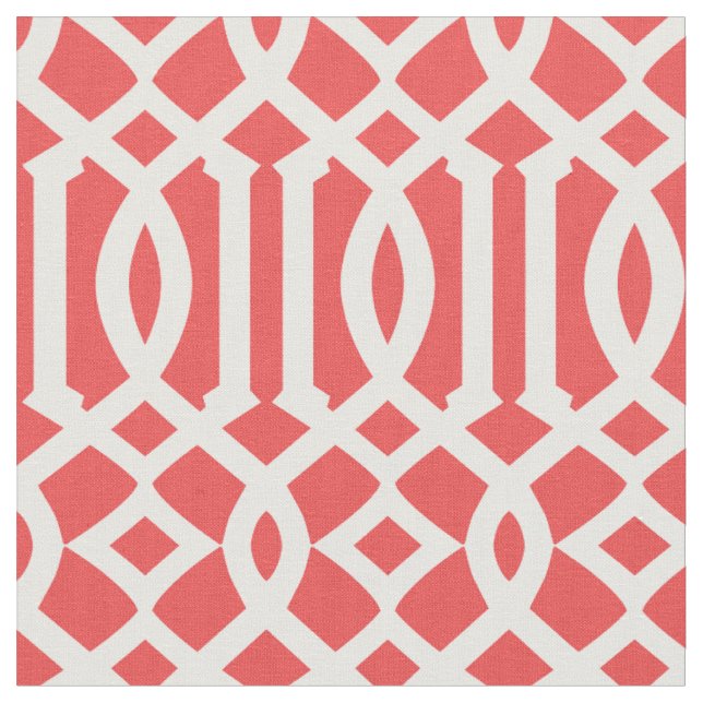 Tissu Motif de treillis chic rouge et blanc (Fermer)