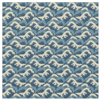 Tissu Motif de vagues japonais de mer