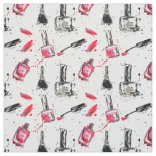 Tissu Motif de vernis à ongles d'aquarelle