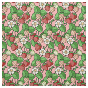 Tissu Motif de vigne fraise