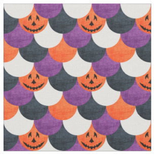 Tissu Motif d'écailles de sirène de citrouille-lanterne
