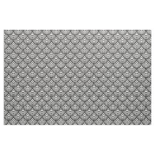 Tissu Motif d'échelle de feston noir et blanc