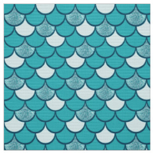 Tissu Motif d'échelle de poissons de Turquise avec