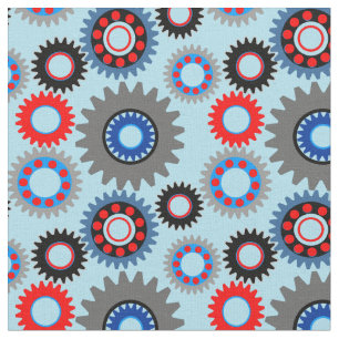 Tissu Motif d'engrenage coloré