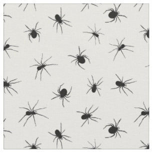 Tissu Motif déplaisant Black and White Spider