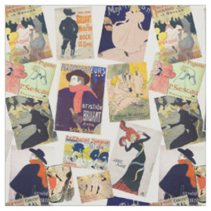 Tissu Motif des affiches de Toulouse-Lautrec
