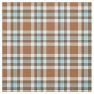 Tissu Motif des Carrés de Tartan bleu turquoise Brown f