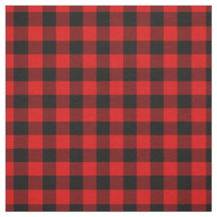 Tissu Motif des Carrés de Tartan en rouge noir