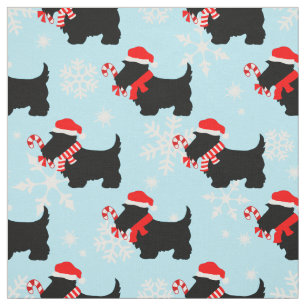 Tissu Motif des chiens écossais de Noël