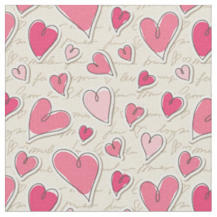 Tissu Motif des coeurs