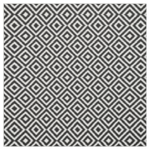 Tissu Motif des Diamants Ikat Blancs Rétro