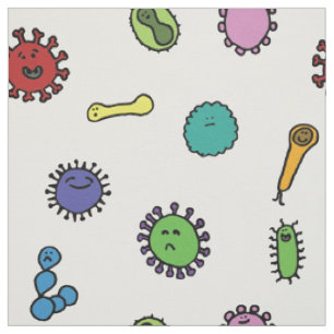 Tissu motif des enfants atteints de bactéries et de vir