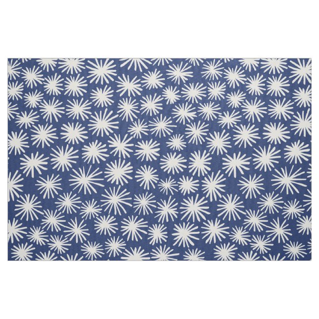 Tissu Motif des étoiles - Blanc sur Bleu #1D336D (Fat Quarter)
