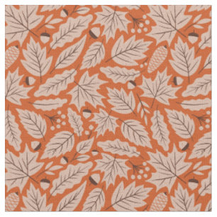 Tissu Motif des feuilles d'automne et des araignées oran