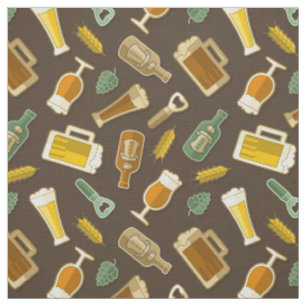 Tissu Motif des icônes de bière