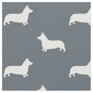 Tissu Motif des silhouettes de corgi gallois de Pembroke