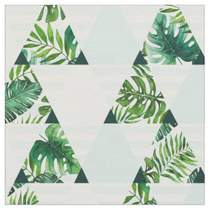 Tissu Motif des triangles tropicaux verts de Mint 