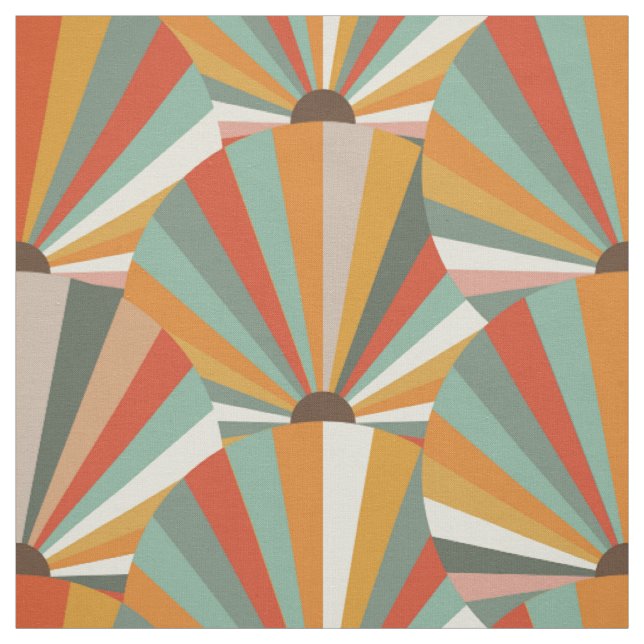 Tissu Motif des ventilateurs Abstraits rétroactifs (Échantillon)