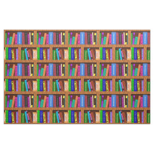 Tissu Motif d'étagères à livres de bibliothèque pour