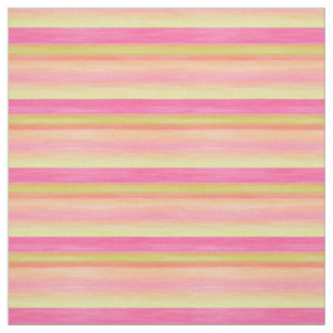 Tissu Motif d'été Lime jaune Corail rose rouge