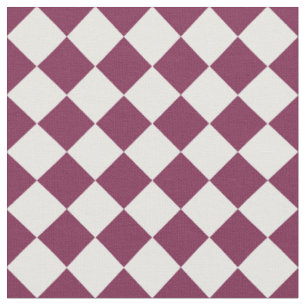 Tissu Motif diamant à carreaux blanc et burgundy