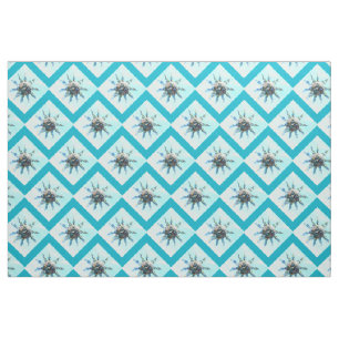 Tissu motif diamant bleu clair face soleil