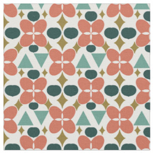 Tissu Motif diamant moderne à fleurs du milieu du siècle