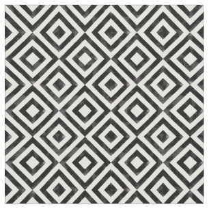 Tissu Motif Diamant noir et blanc