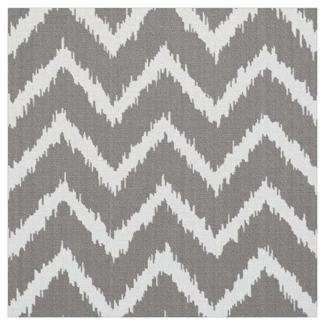 Tissu Motif d'Ikat Chevron - gris argenté/gris et blanc (Échantillon)