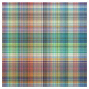Tissu Motif d'impression de bandes Plaid multicolores Ma