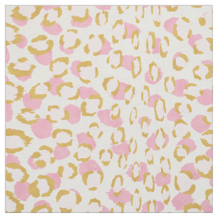 Tissu motif d'impression de guépard rose et d'or chic