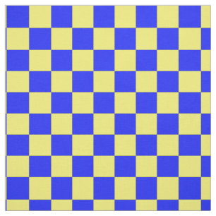 Tissu Motif d'impression en À damiers bleu jaune