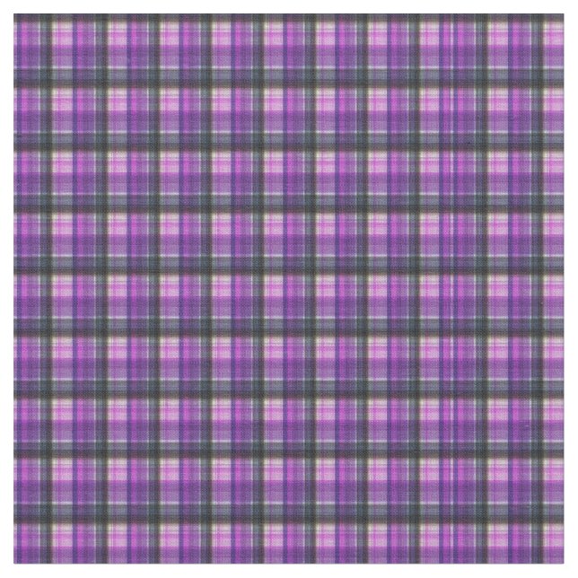 Tissu Motif d'impression Tartan Violet, (Fermer)