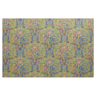 Tissu Motif d'oiseaux dans les arbres de style Arts & Cr